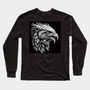 A majestic eagle head with a fierce expression Long Sleeve T-Shirt